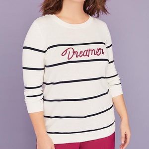 Lane Bryant striped Dreamer lightweight sweater